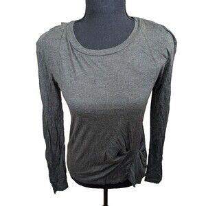 Heather By Bordeaux Top Long Sleeve Drapey Back Tuck 100% Modal Size P XS